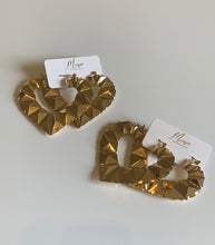 Load image into Gallery viewer, Heart of Gold Hoops
