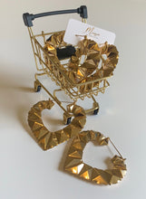 Load image into Gallery viewer, Heart of Gold Hoops
